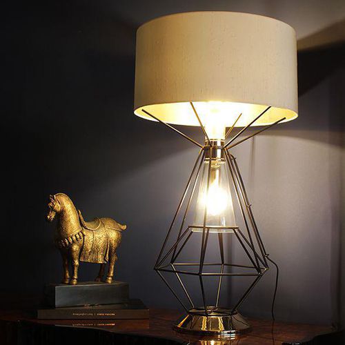 Lampe de table - NOLA - CreativeMary - en laiton / en verre soufflé / en tissu