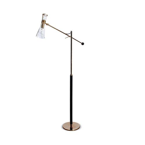 Lampe sur pied - MITTE - CreativeMary - en laiton plaqué or / en verre / contemporaine