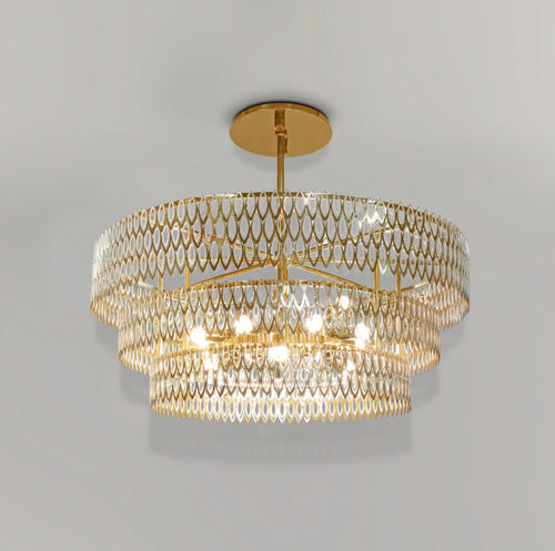 Lustre contemporain - PETAL - CreativeMary - en verre / en laiton / en acier inoxydable
