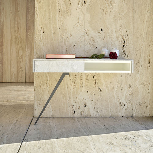 Console contemporaine - ATIR - MAAMI HOME - en MDF laqué / en marbre / avec piètement en acier