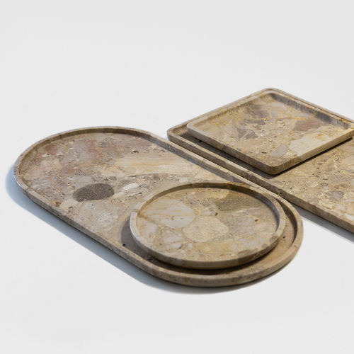 Plateau de service en marbre - ROUND TRAY KUNIS BRESCIA - MAAMI HOME - pour chambre d'hôtel / pour restaurant / pour hôtel