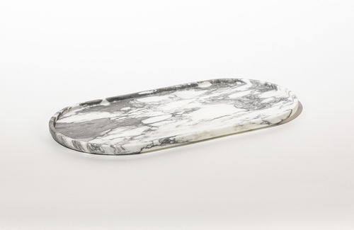 Plateau de service en marbre - ROUND TRAY ARABESCATO - MAAMI HOME - pour chambre d'hôtel / pour restaurant / pour hôtel