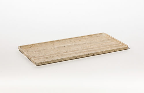Plateau de service en marbre - SQUARE TRAY TRAVERTINE - MAAMI HOME - pour chambre d'hôtel / pour restaurant / pour hôtel