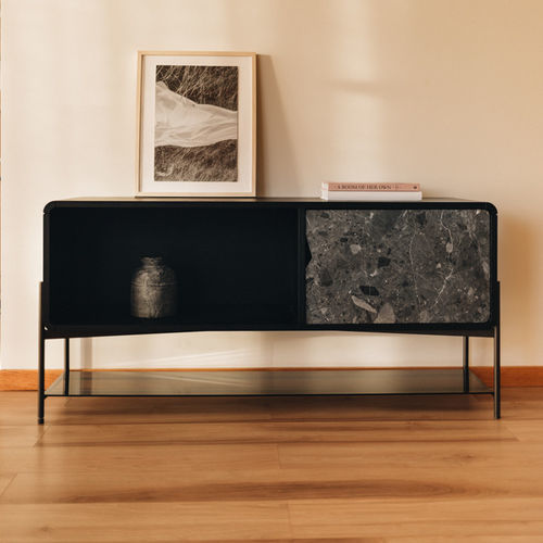 Buffet design scandinave - RICH LP GRIS ALVITO - MAAMI HOME - en chêne / en bois massif / en marbre