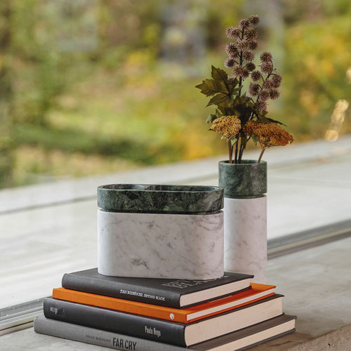 Vase contemporain - TUBE - MAAMI HOME - en marbre / blanc / vert
