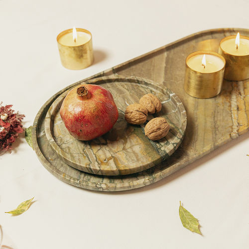 Assiette plate - POCAHONTAS - MAAMI HOME - ronde / en marbre