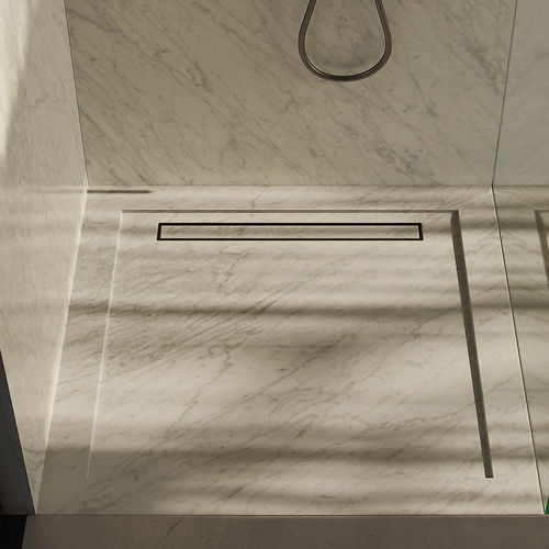 Receveur de douche carré - QURUM CARRARA FLUSH - MAAMI HOME - à poser / à fleur de sol / en pierre naturelle
