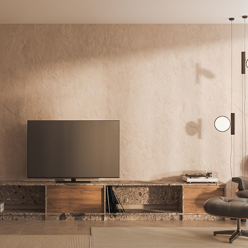 Buffet contemporain - Elementar - MAAMI HOME - en bois / en marbre / avec étagère