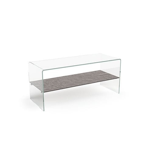 Meuble TV contemporain - ATENA - AKANTE - lowboard / en verre bombé
