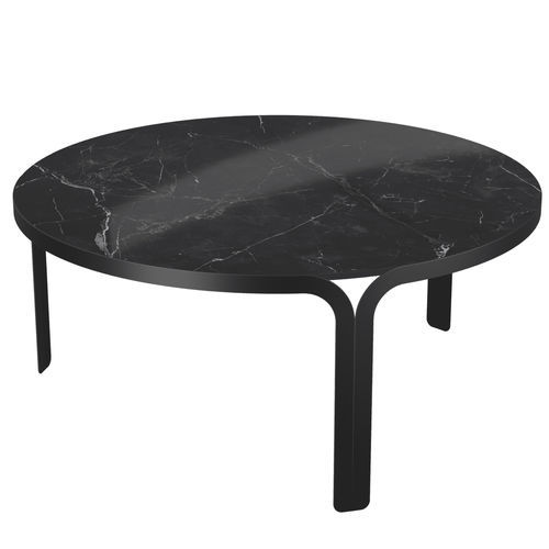 Table basse contemporaine - MADURA - AKANTE - en céramique / avec piètement en acier laqué / ronde
