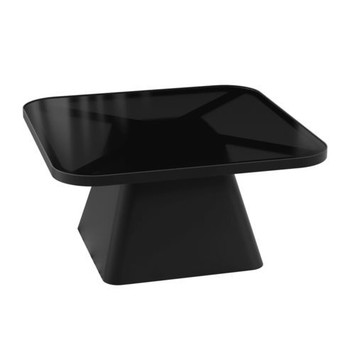 Table basse contemporaine - PETRA - AKANTE - en verre / avec piètement en acier laqué / carrée