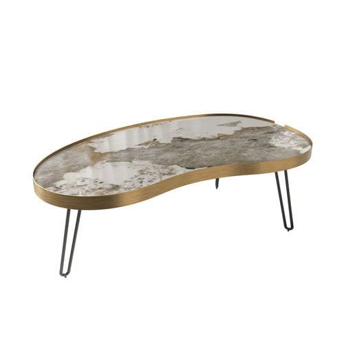 Table basse contemporaine - INTERLAGOS - AKANTE - en céramique / en marbre / avec piètement en acier laqué
