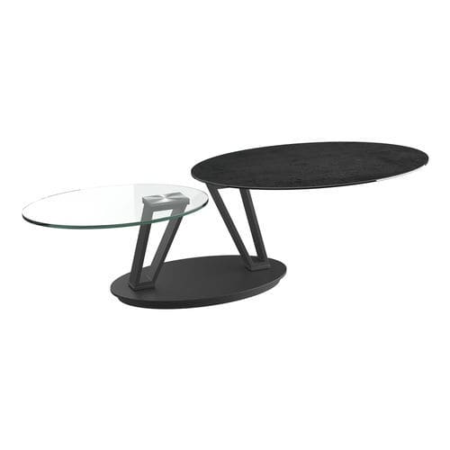 Table basse contemporaine - LOOP - AKANTE - en verre / en céramique / avec piètement en acier laqué