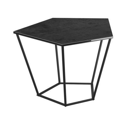 Table basse contemporaine - ENIGMA - AKANTE - en céramique / avec piètement en acier laqué / pentagonale