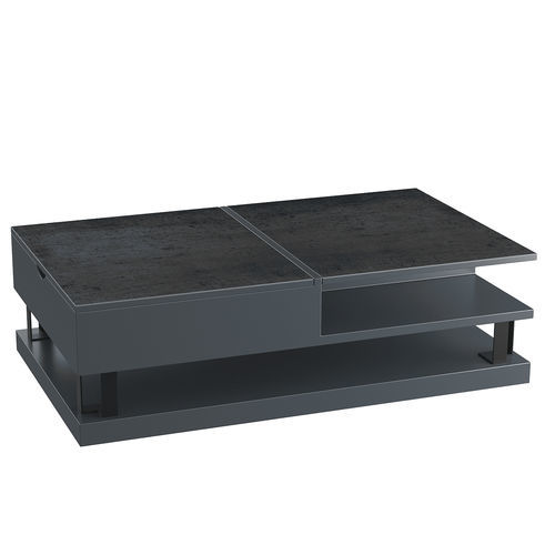 Table basse contemporaine - MILANO - AKANTE - en céramique / avec piètement en MDF laqué / rectangulaire