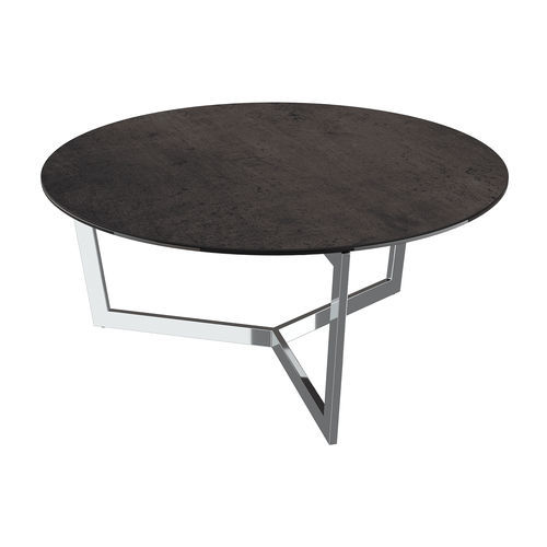 Table basse contemporaine - TAMARA - AKANTE - en verre trempé / en céramique / avec piètement en acier inoxydable