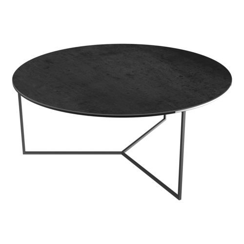 Table basse contemporaine - VENEZIA - AKANTE - en céramique / avec piètement en acier / ronde