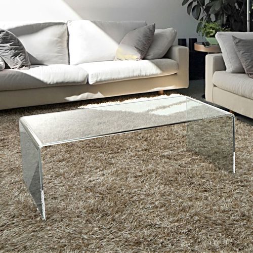 Table basse contemporaine - ATENA - AKANTE - en verre trempé / avec piètement en verre trempé / rectangulaire