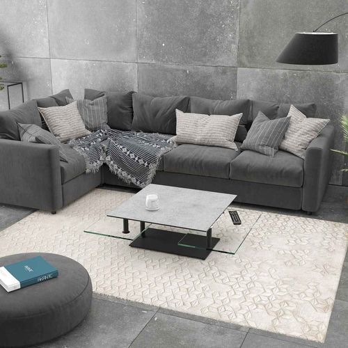 Table basse contemporaine - BLACK SQUAD - AKANTE - en verre / en céramique / avec piètement en acier laqué