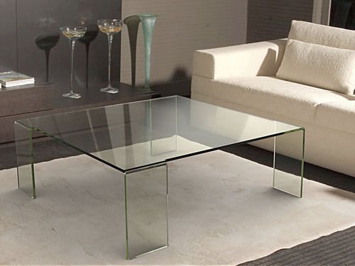 Table basse contemporaine - ASTORIA - AKANTE - en verre / avec piètement bombé / carrée