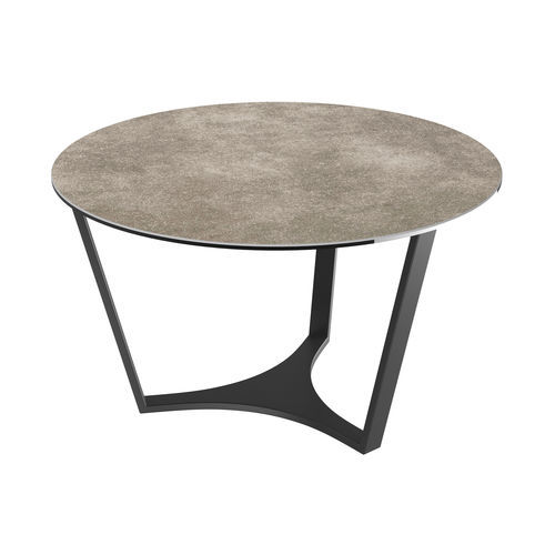 Table basse contemporaine - VALENTINA - AKANTE - en céramique / avec piètement en acier / ronde