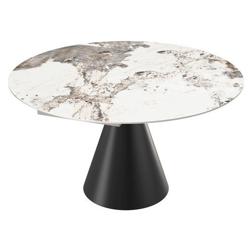 Table à manger contemporaine - ICONE - AKANTE - en céramique / avec piètement en acier laqué / à rallonge