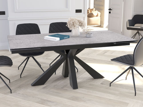 Table à manger contemporaine - OTTAWA - AKANTE - en céramique / en marbre / avec piètement en acier laqué