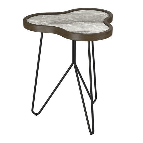 Table d'appoint contemporaine - FLOWER - AKANTE - en noyer / en MDF / en céramique