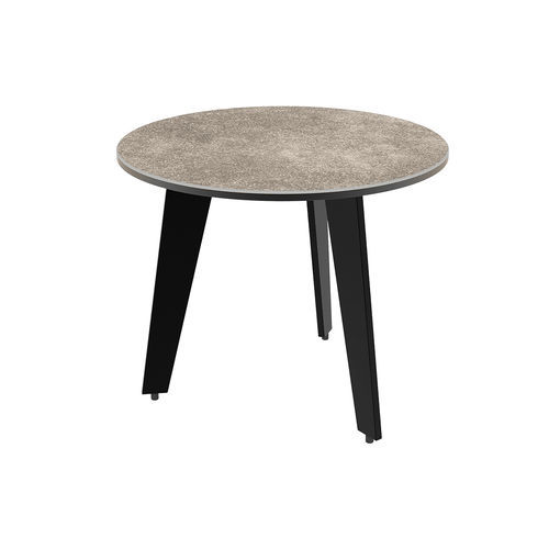 Table d'appoint contemporaine - TOSCA - AKANTE - en céramique / avec piètement en acier laqué / ronde
