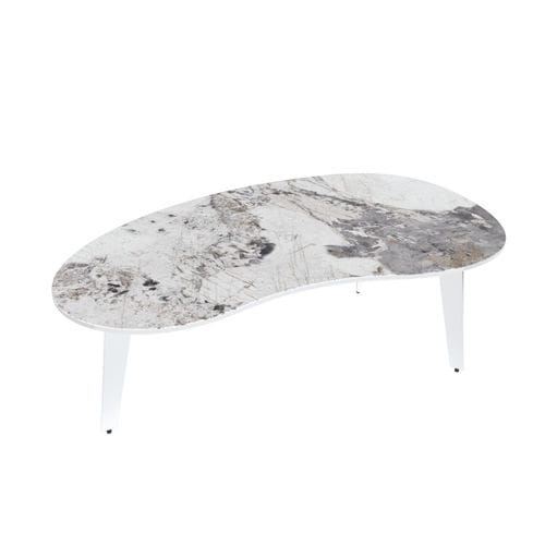 Table basse contemporaine - SILVERSTONE - AKANTE - en céramique / avec piètement en aluminium laqué / personnalisable