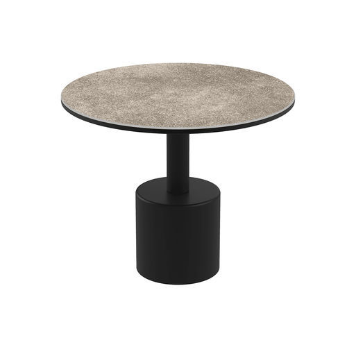 Table d'appoint contemporaine - MONOLITH - AKANTE - en verre / en céramique / avec piètement en acier laqué