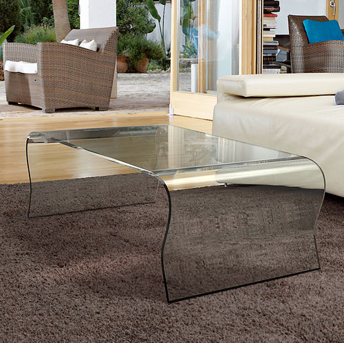 Table basse contemporaine - TELMA - AKANTE - en verre bombé / avec piètement bombé / rectangulaire