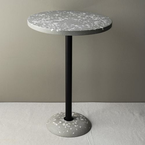 Table bistrot contemporaine - M-2 - Karoistanbul - en terrazzo / avec piètement en acier / ronde