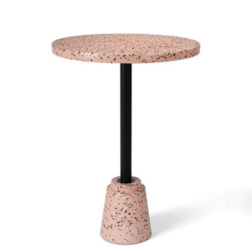 Table bistrot contemporaine - M-11 - Karoistanbul - en terrazzo / avec piètement en acier / ronde