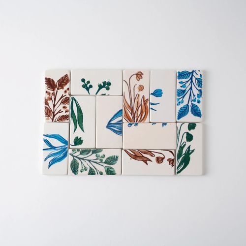Carrelage en argile - PUZZLE FLOWER SERIES - Karoistanbul - à relief / d'intérieur / mural