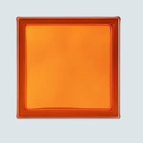 Brique de verre carrée - SAFFRON CLOUDY - Karoistanbul - lisse / pour mur / pour cloison