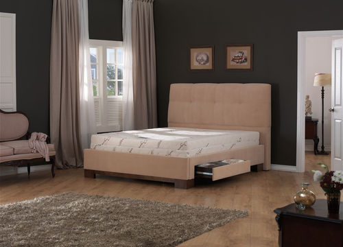 Lit double - NEPTÜN - ISBIR - contemporain / à tiroir / en tissu