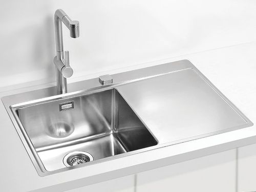 Évier 1 bac - Pure 40 - Alveus - avec égouttoir / en inox / encastrable