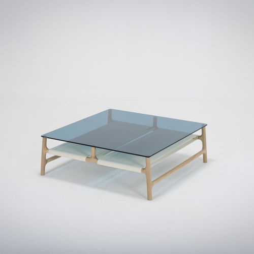 Table basse contemporaine - FAWN - Gazzda - en chêne / en verre / en corde
