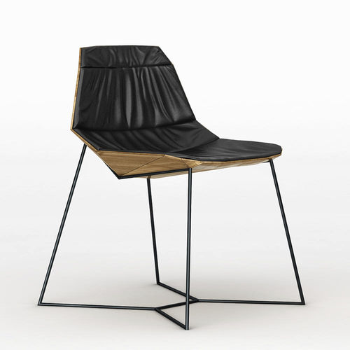 Chaise design original - LOTUS - Enne - d'intérieur / en cuir / avec piètement en aluminium
