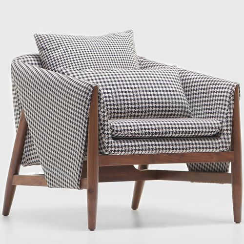 Fauteuil contemporain - GROSS - Enne - en tissu / en bois