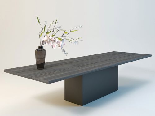 Table contemporaine - EPIC - Enne - en bois massif / rectangulaire / par Christophe Pillet