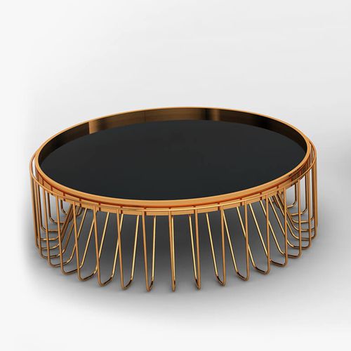 Table basse design original - VORTEX - Enne - en verre / en métal / en marbre