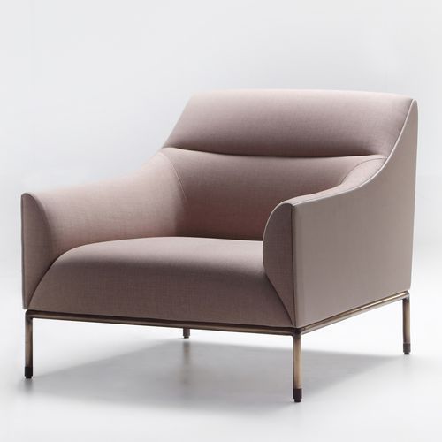 Fauteuil contemporain - CURVE  - Enne - en tissu / marron / beige