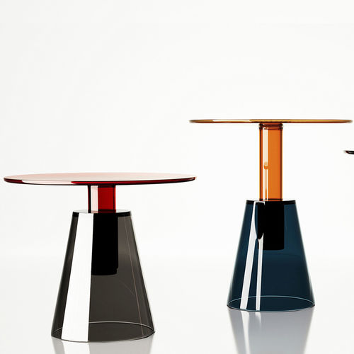 Table basse contemporaine - ILIA - Enne - en verre / ronde / résidentielle