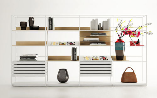 Bibliothèque contemporaine - DEEP - Enne - en bois / en métal / en verre