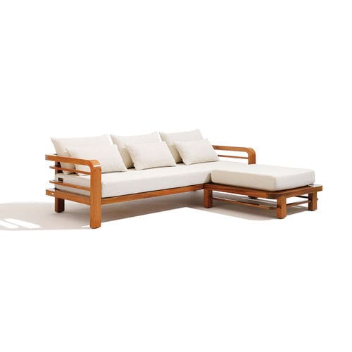 Repose-pied contemporain - BELLAGIO - Seora - en tissu / en acajou / d'extérieur