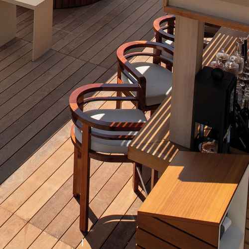 Chaise de bar contemporaine - POSITANO - Seora - d'extérieur / d'intérieur / en tissu