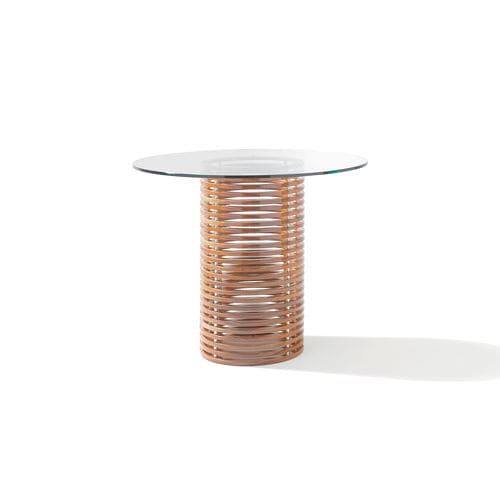 Table mange-debout contemporaine - ISOLA - Seora - en verre trempé / en marbre / avec piètement en bois massif
