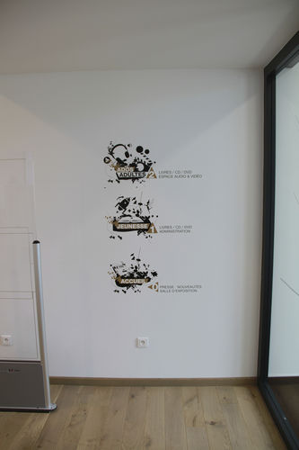 Sticker mural nature - MÉDIATHÈQUE BARR - Atelier d'Art Osmoze - Design & décoration murale - pour établissement public / signalétique